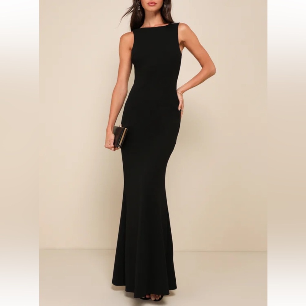 Lulus - Love In Your Eyes Black Knotted Mermaid Maxi Dress